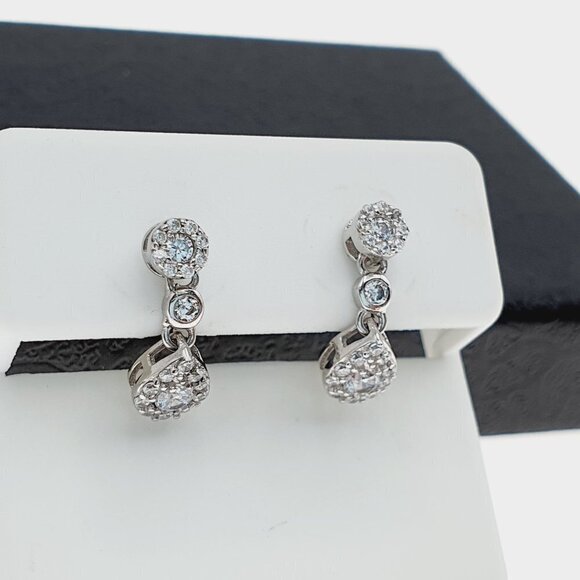 925 sterling silver luxury CZ earrings for women/girls, Best for RJUS2159 - Picture 5 of 9